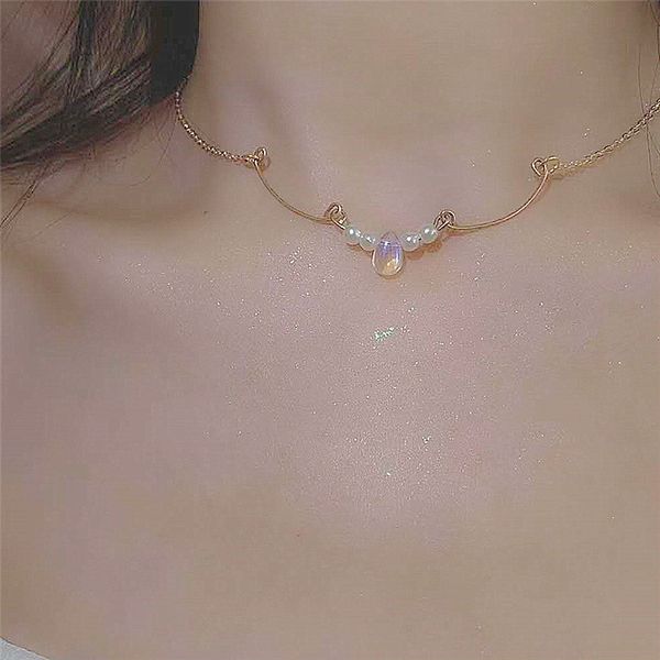 minimalist crystal water drop pendant choker necklace women girls handmade beads necklace fashion jewelry all match, Golden;silver
minimalist crystal water drop pendant choker necklace women girls handmade beads necklace fashion jewelry all match, Golden;silver