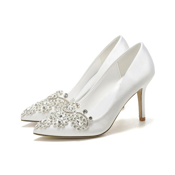 white high heel pointed stiletto rhinestone satin women's shoes dress banquet shoes bridesmaid wedding shoes, Black
white high heel pointed stiletto rhinestone satin women's shoes dress banquet shoes bridesmaid wedding shoes, Black
