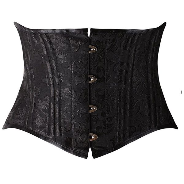 24 double flat boned short torso corsets steel boned padded waist trainer body shaper brocade jacquard underbust corset women slim278w, Black;white
24 double flat boned short torso corsets steel boned padded waist trainer body shaper brocade jacquard underbust corset women slim278w, Black;white