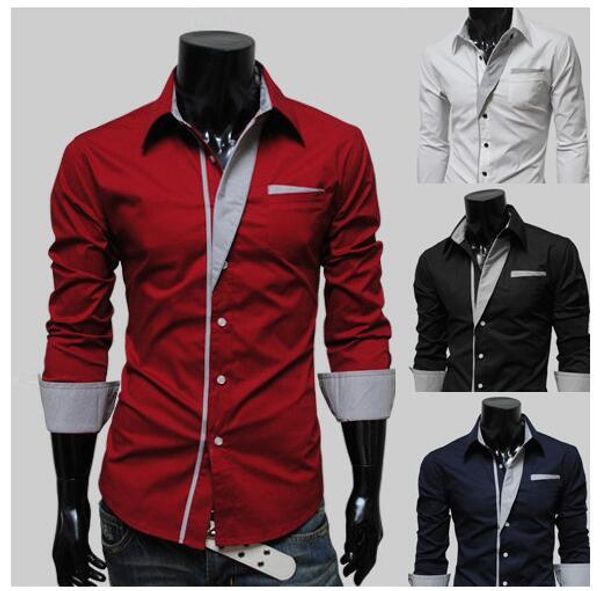 new 4colors man shirts long sleeve single-breasted pocket dress shirts men clothing patchwork turn-down autumn plus size -3xl drop shipping, White;black
new 4colors man shirts long sleeve single-breasted pocket dress shirts men clothing patchwork turn-down autumn plus size -3xl drop shipping, White;black