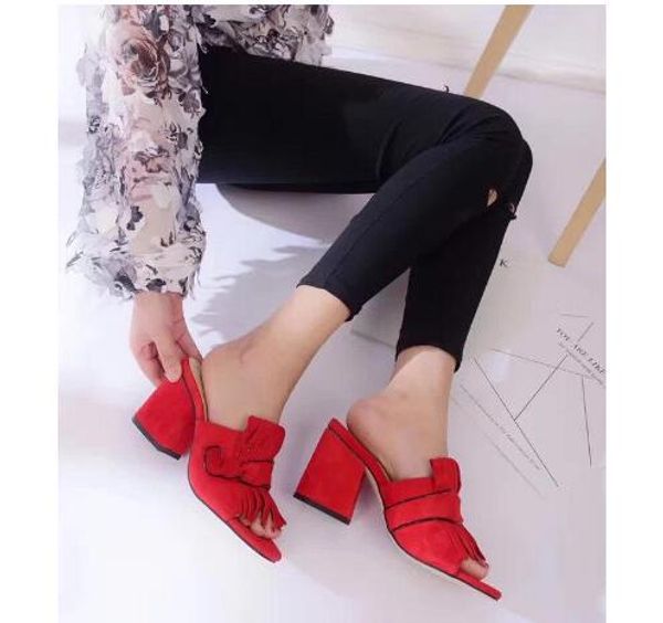 selling classic designer style in a variety of colors premium women's casual fashion sandals lettering metal tassel chunker heel slippe, Black
selling classic designer style in a variety of colors premium women's casual fashion sandals lettering metal tassel chunker heel slippe, Black