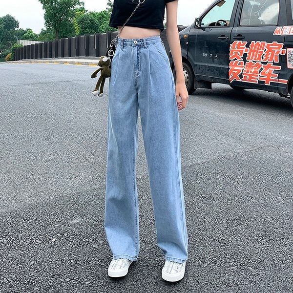 women's jeans light blue boyfriend for women loose high waist ladies trousers denim wide leg pants korean summer 2021 mom
women's jeans light blue boyfriend for women loose high waist ladies trousers denim wide leg pants korean summer 2021 mom