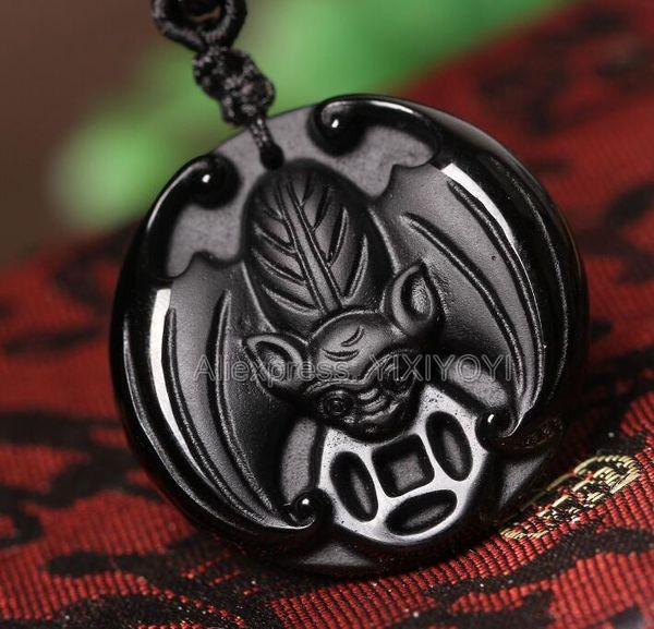drop ship beautiful handwork natural obsidian carved chinese lucky coin bat amulet pendant + necklace fine fashion jewelry, Silver
drop ship beautiful handwork natural obsidian carved chinese lucky coin bat amulet pendant + necklace fine fashion jewelry, Silver