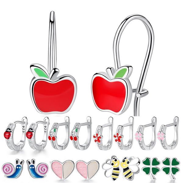 cute 925 sterling silver red apple stud earrings for kids children girls lovely insect bee earrings clover heart jewelry, Golden;silver
cute 925 sterling silver red apple stud earrings for kids children girls lovely insect bee earrings clover heart jewelry, Golden;silver