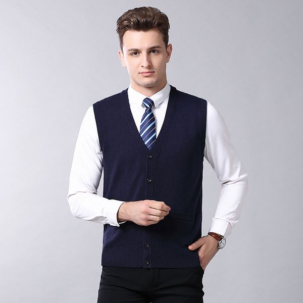men cashmere knitted sweater vest 2019 autumn and winter casual man solid v-neck wool cardigan vest, Black;white
men cashmere knitted sweater vest 2019 autumn and winter casual man solid v-neck wool cardigan vest, Black;white