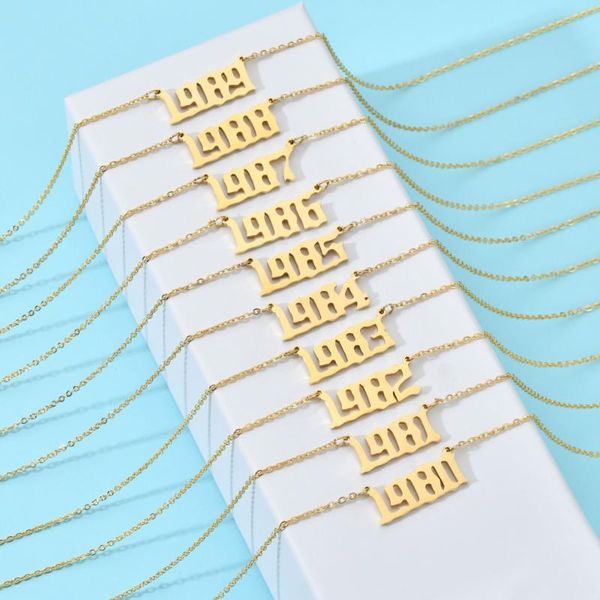 vintage gold stainless steel pendant necklace fashion years birthday number pendant necklace for women, Silver
vintage gold stainless steel pendant necklace fashion years birthday number pendant necklace for women, Silver