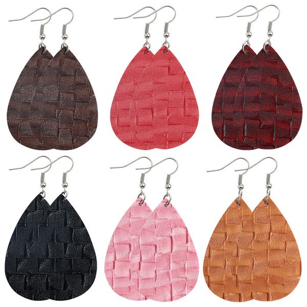 new waterdrop pu leather earrings double sides weave lattice pattern eardrop dangle teardrop leather earring women jewelry gift 7colors, Silver
new waterdrop pu leather earrings double sides weave lattice pattern eardrop dangle teardrop leather earring women jewelry gift 7colors, Silver