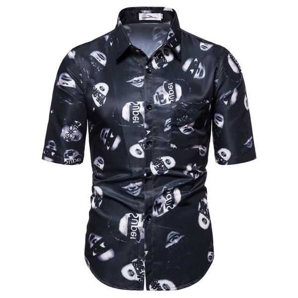 shirt man personality pattern print short sleeve blouse male casual sports loose summer new arrival black, White;black
shirt man personality pattern print short sleeve blouse male casual sports loose summer new arrival black, White;black