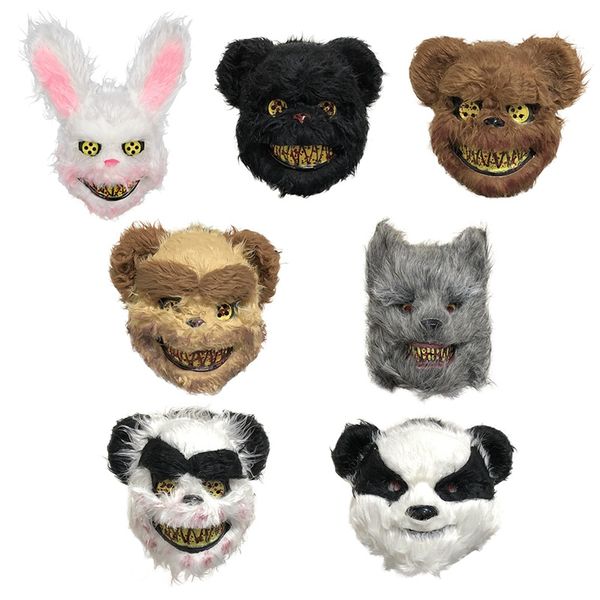 

halloween horror animal mask plush mask unique panda wolf bear plush halloween festive party supplies dropship