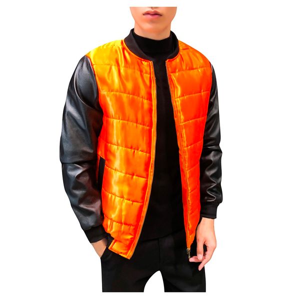 warm and comfortable jacket of men 2019men's autumn winter casual patchwork jacket long sleeved coat winter erkek mont, Black
warm and comfortable jacket of men 2019men's autumn winter casual patchwork jacket long sleeved coat winter erkek mont, Black