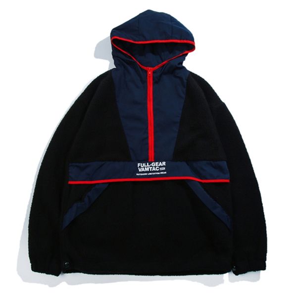 thick hoodie patchwork jackets men hip hop warm cashmere streetwear windbreaker half zipper coats men clothing 2019 q0336, Black;brown
thick hoodie patchwork jackets men hip hop warm cashmere streetwear windbreaker half zipper coats men clothing 2019 q0336, Black;brown