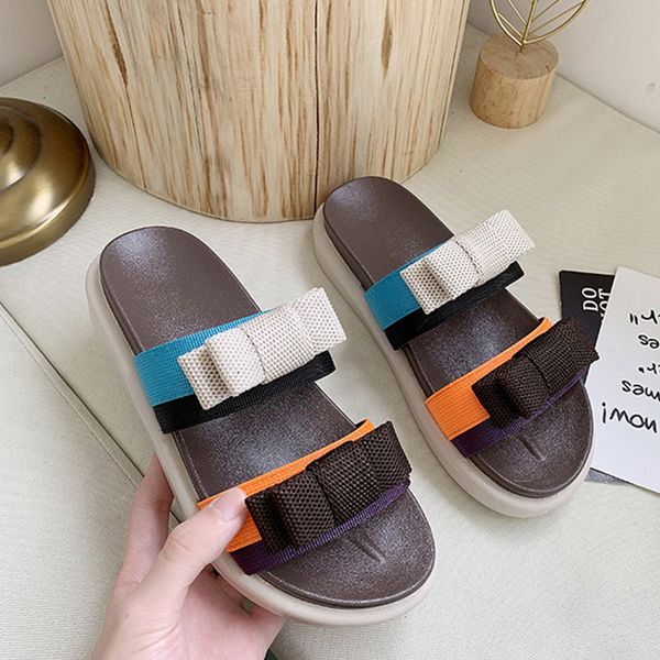 women's slippers wear-resistant net red 2020 summer new fashion wild bow cake thick bottom word large size ladies sandals, Black
women's slippers wear-resistant net red 2020 summer new fashion wild bow cake thick bottom word large size ladies sandals, Black