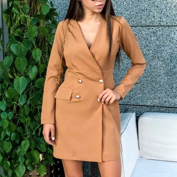 women double-breasted v neck party dress ladies long sleeve elegant solid autumn winter fashion mini dress vintage, Black;gray
women double-breasted v neck party dress ladies long sleeve elegant solid autumn winter fashion mini dress vintage, Black;gray