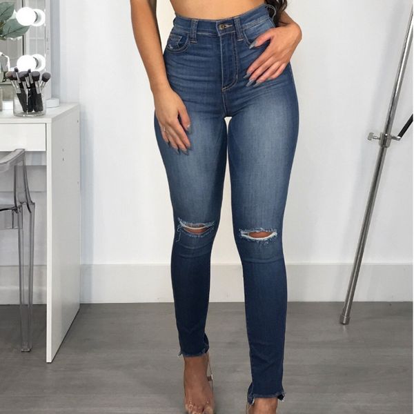 casual knee ripped jeans high waisted push up jeans woman hole ripped skinny plus size denim pants pencil trousers female, Blue
casual knee ripped jeans high waisted push up jeans woman hole ripped skinny plus size denim pants pencil trousers female, Blue