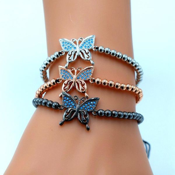 butterfly charm bracelets for men woman 24k gold plating micro pave cz 4mm beads classic european style braiding bracelets, Black
butterfly charm bracelets for men woman 24k gold plating micro pave cz 4mm beads classic european style braiding bracelets, Black