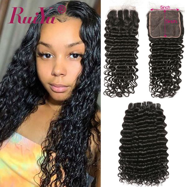 5x5 lace closure with bundles deep wave bundles with closure ruiyu brazilian peruvian malaysian indian human hair weave bundles with closure, Black;brown
5x5 lace closure with bundles deep wave bundles with closure ruiyu brazilian peruvian malaysian indian human hair weave bundles with closure, Black;brown