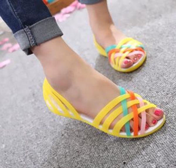 women jelly shoes rianbow summer sandals female flat shoe casual ladies slip on woman candy color peep toe beach shoes, Black
women jelly shoes rianbow summer sandals female flat shoe casual ladies slip on woman candy color peep toe beach shoes, Black