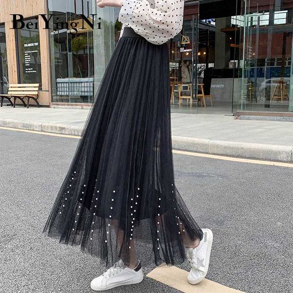 beiyingni women midi pleated black skirt beading summer mesh preppy long high waist tulle skirts chic tutu skirt faldas mujer
beiyingni women midi pleated black skirt beading summer mesh preppy long high waist tulle skirts chic tutu skirt faldas mujer