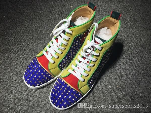 men's casual sneakers luxury red bottom shoes sneaker spikes suede leather diamond rhinestone strass spiked high trainers party wedd, Black
men's casual sneakers luxury red bottom shoes sneaker spikes suede leather diamond rhinestone strass spiked high trainers party wedd, Black