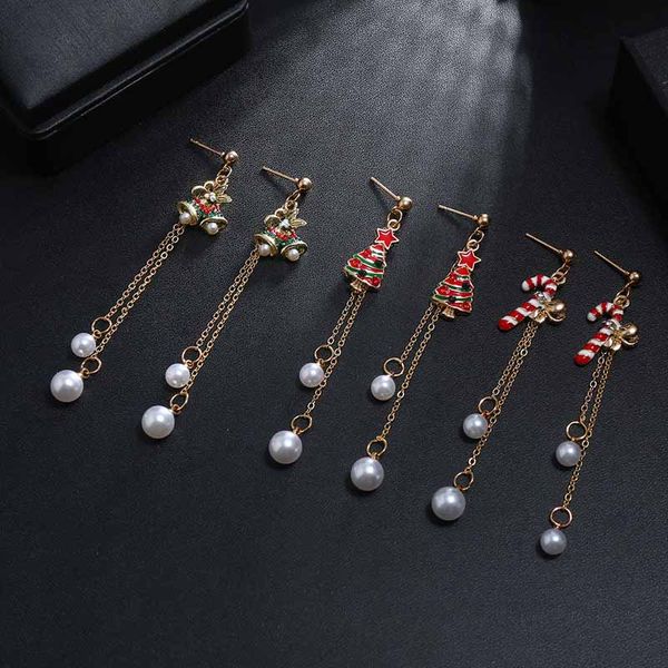forseven 1 pair xmas earring christmas tree bell crutch shape long tassel simulated pearl pendant earrings women girl party wear, Silver
forseven 1 pair xmas earring christmas tree bell crutch shape long tassel simulated pearl pendant earrings women girl party wear, Silver
