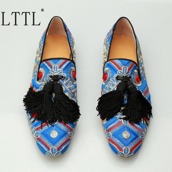 lttl blue fabric surface with embroidery loafers handmade tassel men shoes breathable summer shoes men casual dress, Black
lttl blue fabric surface with embroidery loafers handmade tassel men shoes breathable summer shoes men casual dress, Black