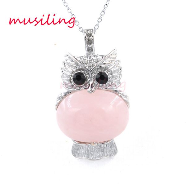 musiling jewelry natural stone bead animal owl reiki pendants pendulum charms wicca witch amulet fashion mens jewelry 10pcs, Silver