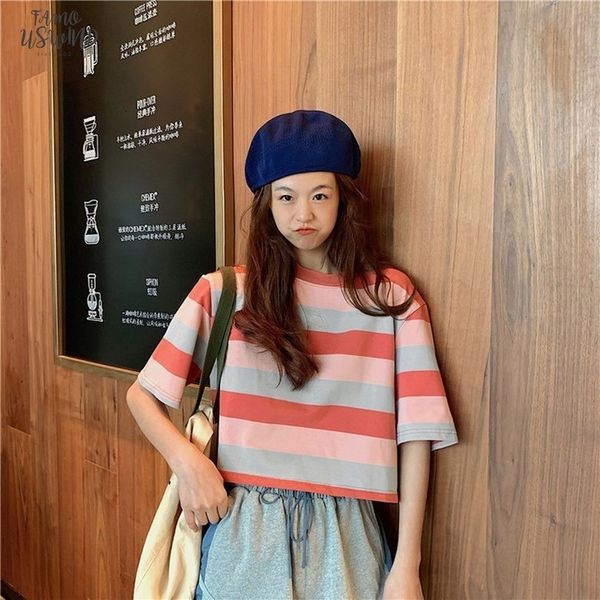 striped print t shirt women o neck half sleeve harajuku crop tshirt summer 2020 casual loose kawaii tee female tshirt, White
striped print t shirt women o neck half sleeve harajuku crop tshirt summer 2020 casual loose kawaii tee female tshirt, White