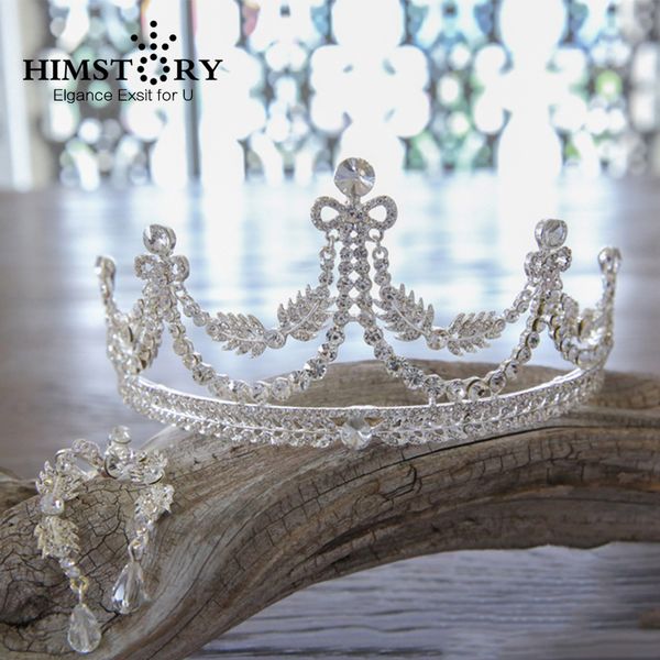 himstory large european vintage bridal tiaras crown clear rhinestone crystal wedding hair accessories, White;golden
himstory large european vintage bridal tiaras crown clear rhinestone crystal wedding hair accessories, White;golden