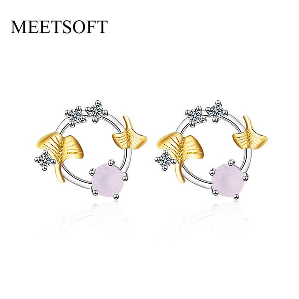 meetsoft 925 sterling silver prevent allergy ginkgo biloba stud earrings for women pink crystal wreath jewelry gift, Golden;silver
meetsoft 925 sterling silver prevent allergy ginkgo biloba stud earrings for women pink crystal wreath jewelry gift, Golden;silver