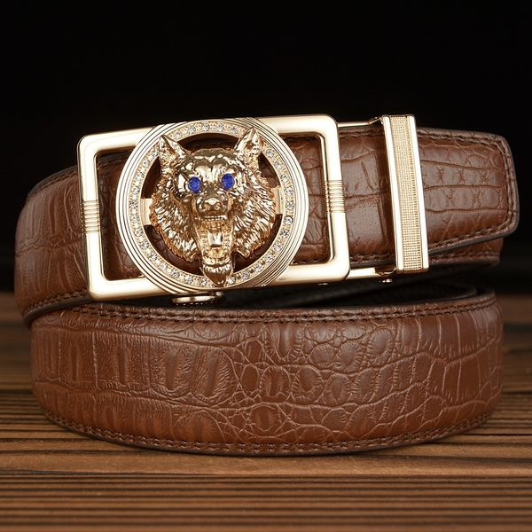 personalized wolf head automatic buckle men's belt genuine cowhide casual crocodile pattern belt students diamond diamond, Black;brown
personalized wolf head automatic buckle men's belt genuine cowhide casual crocodile pattern belt students diamond diamond, Black;brown