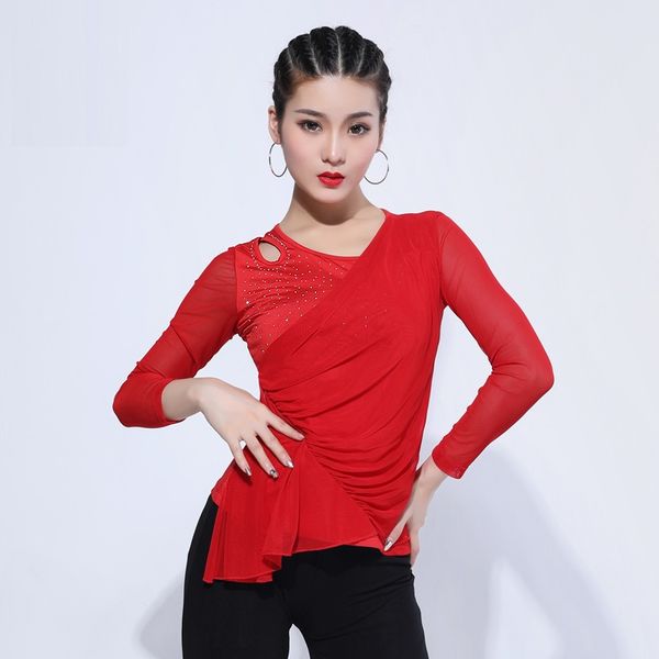h2649 female latin dance women ballroom dance professional performance competition clothes spring new style wear, Black;red
h2649 female latin dance women ballroom dance professional performance competition clothes spring new style wear, Black;red