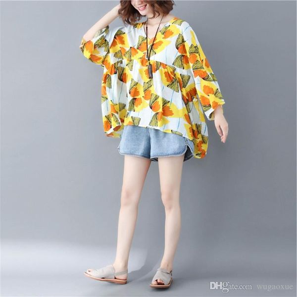 loose women's 2019 spring summer thin print flowers tees fashion v-neck t shirt eh5, White
loose women's 2019 spring summer thin print flowers tees fashion v-neck t shirt eh5, White