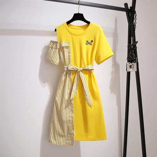 korean t-shirt dress summer off-shoulder dress striped patchwork short cute student girls women dresses 2020 robe femme, Black;gray
korean t-shirt dress summer off-shoulder dress striped patchwork short cute student girls women dresses 2020 robe femme, Black;gray