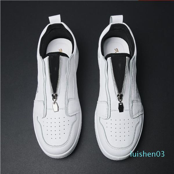 2019 spring new men's shoes korean version of the trend of zipper soft bottom white shoes hong kong style casual youth white shoes l03, Black
2019 spring new men's shoes korean version of the trend of zipper soft bottom white shoes hong kong style casual youth white shoes l03, Black