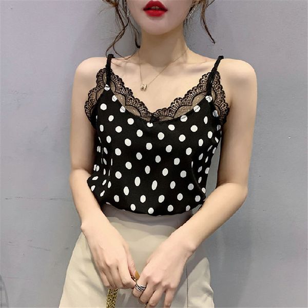 women's tanks & camis 2021 spaghetti strap chic boho polka dots cami tank v-neck lace women t-shirt female summer mujer, White
women's tanks & camis 2021 spaghetti strap chic boho polka dots cami tank v-neck lace women t-shirt female summer mujer, White