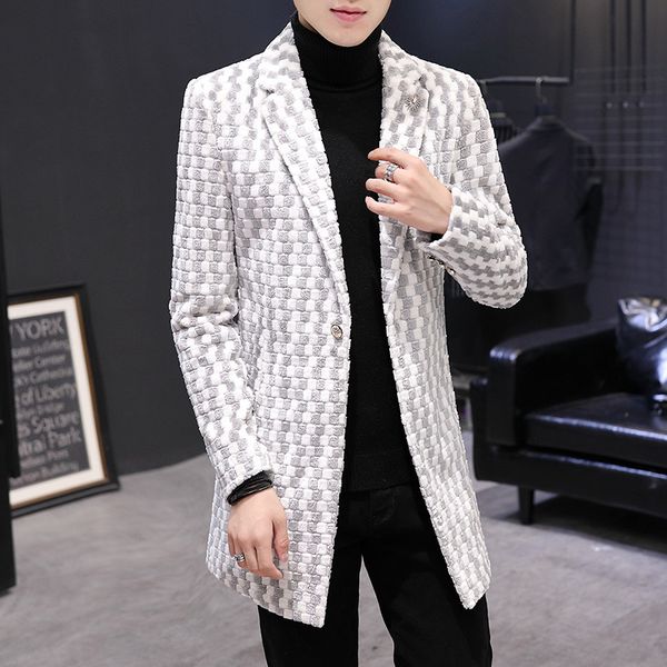 winter faux fur faux fur black and white lattices mid-length suit collar coat, White;black
winter faux fur faux fur black and white lattices mid-length suit collar coat, White;black