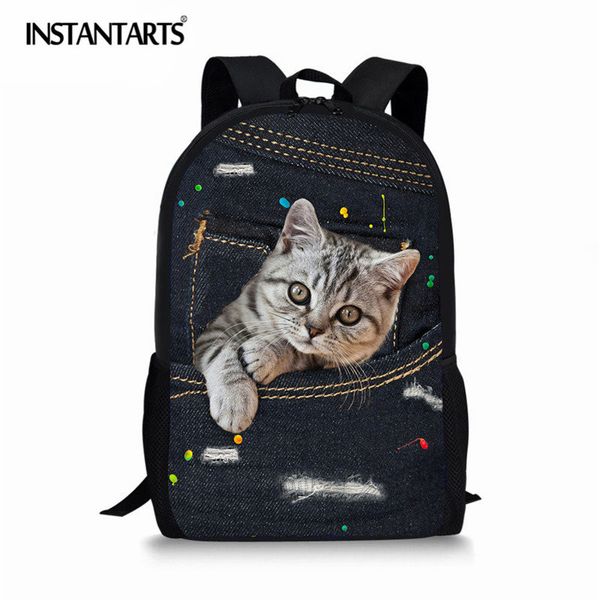 instantarts 2018 black denim cat dog 3d printing boys girls backpack casual students bookbags knapsack female kids school bags
instantarts 2018 black denim cat dog 3d printing boys girls backpack casual students bookbags knapsack female kids school bags