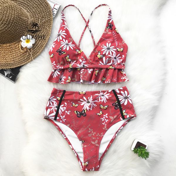 CUPSHE Happy Together High-waisted Bikini Set Swimsuit Beach Bathing Suit Swimwear Brazilian Biquini monokini Women's Swimwear
CUPSHE Happy Together High-waisted Bikini Set Swimsuit Beach Bathing Suit Swimwear Brazilian Biquini monokini Women's Swimwear