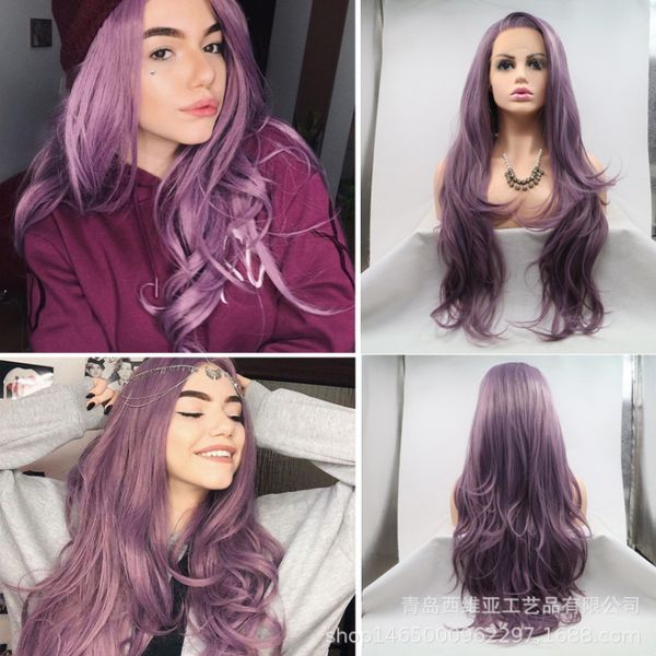 sylvia heat resistant fiber long body wave synthetic lace front wig for women side part purple glueless hair cosplay party wigs, Black
sylvia heat resistant fiber long body wave synthetic lace front wig for women side part purple glueless hair cosplay party wigs, Black