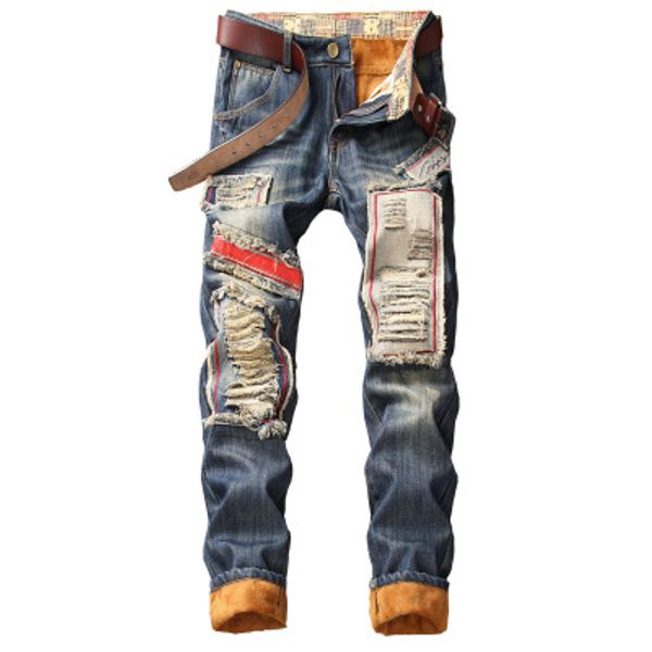 designer men denim hole jeans ripped for men size 28-38 40 autumn winter plus velvet hip hop punk streetwear, Blue
designer men denim hole jeans ripped for men size 28-38 40 autumn winter plus velvet hip hop punk streetwear, Blue