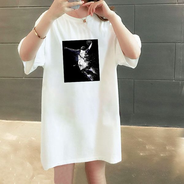 2020 new trendy women's t-shirt short sleeve ins trendy must-have printed t-shirt fashion sport oversize style, White 
2020 new trendy women's t-shirt short sleeve ins trendy must-have printed t-shirt fashion sport oversize style, White