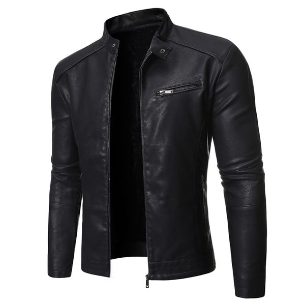 new autumn winter 2019 men's biker outerwear leather jacket wind proof coats, Black
new autumn winter 2019 men's biker outerwear leather jacket wind proof coats, Black