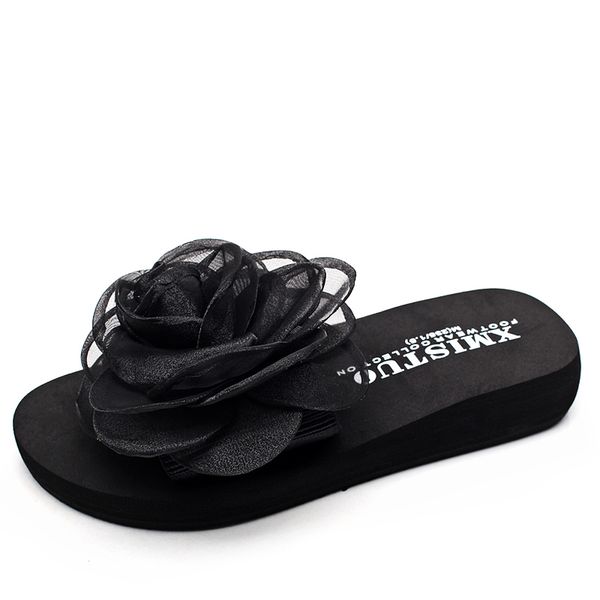 xmistuo summer beauty students ladies beach stretch fabric slippers lace with chiffon flowers eva thick sandals, Black
xmistuo summer beauty students ladies beach stretch fabric slippers lace with chiffon flowers eva thick sandals, Black