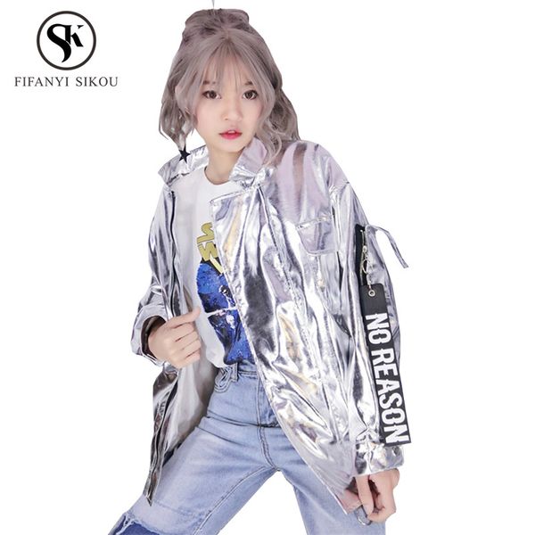 fashion hip hop pu leather jacket women bright silver biker jacket loose plus size streetwear coats female bomber jackets womens, Black
fashion hip hop pu leather jacket women bright silver biker jacket loose plus size streetwear coats female bomber jackets womens, Black