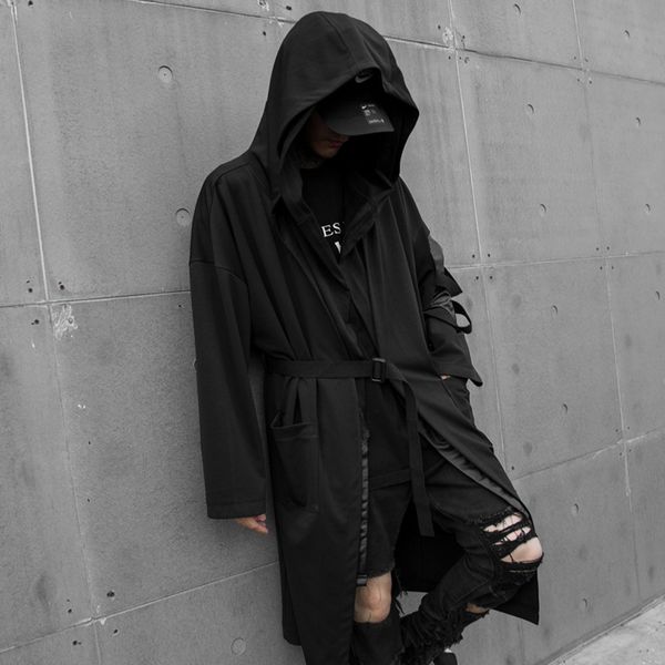 men outerwear hollow out sleeve loose long hooded trench coat cardigan male punk gothic streetwear hip hop black windbreaker, Tan;black
men outerwear hollow out sleeve loose long hooded trench coat cardigan male punk gothic streetwear hip hop black windbreaker, Tan;black