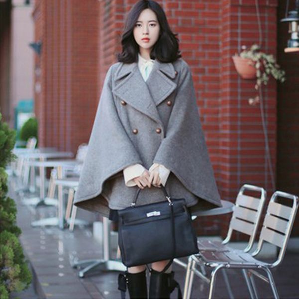 2019 autumn winter korean women double breasted cloak coats double breasted medium long vintage hepburn cape outerwear jc3371, Black
2019 autumn winter korean women double breasted cloak coats double breasted medium long vintage hepburn cape outerwear jc3371, Black