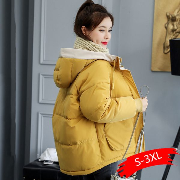 stand collar 2019 new fashion winter jacket women cotton padded outwear hooded 7 colors female short coat solid parka, Black
stand collar 2019 new fashion winter jacket women cotton padded outwear hooded 7 colors female short coat solid parka, Black