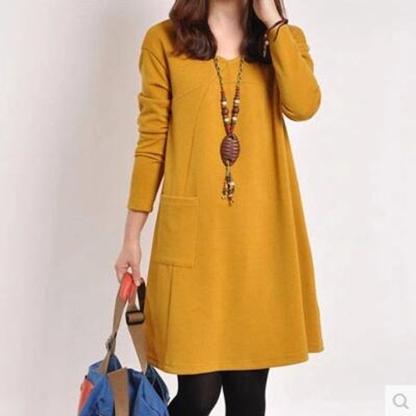 2019 spring and autumn plus-sized long sleeve loose-fit mid-length dress women's slimming 200, Red
2019 spring and autumn plus-sized long sleeve loose-fit mid-length dress women's slimming 200, Red