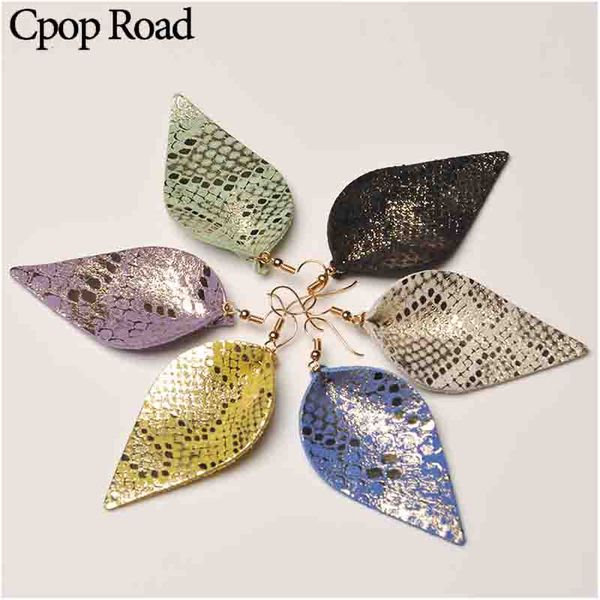 cpop bright leather leaf earrings for women snake skin pattern fashion jewelry female drop dangle earrings trendy giltter girl party gifts, Silver
cpop bright leather leaf earrings for women snake skin pattern fashion jewelry female drop dangle earrings trendy giltter girl party gifts, Silver