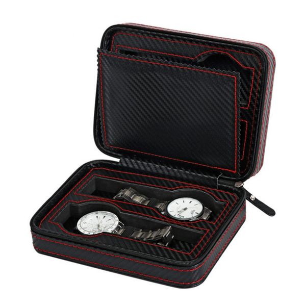 2/4 grids carbon fibre leather watch box with zipper watches display case jewelry storage portable travel watch holder case, Black;blue
2/4 grids carbon fibre leather watch box with zipper watches display case jewelry storage portable travel watch holder case, Black;blue